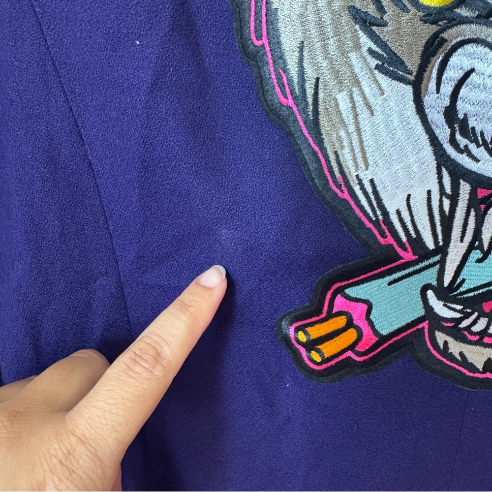 Custom Pendleton Vintage Purple Blazer with Wolf Zombie patch Size 10 - Picture 14 of 15
